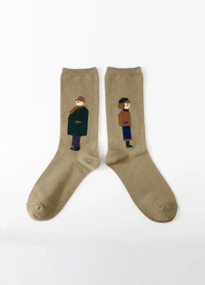 Left & Right Turn Mid-Calf Socks